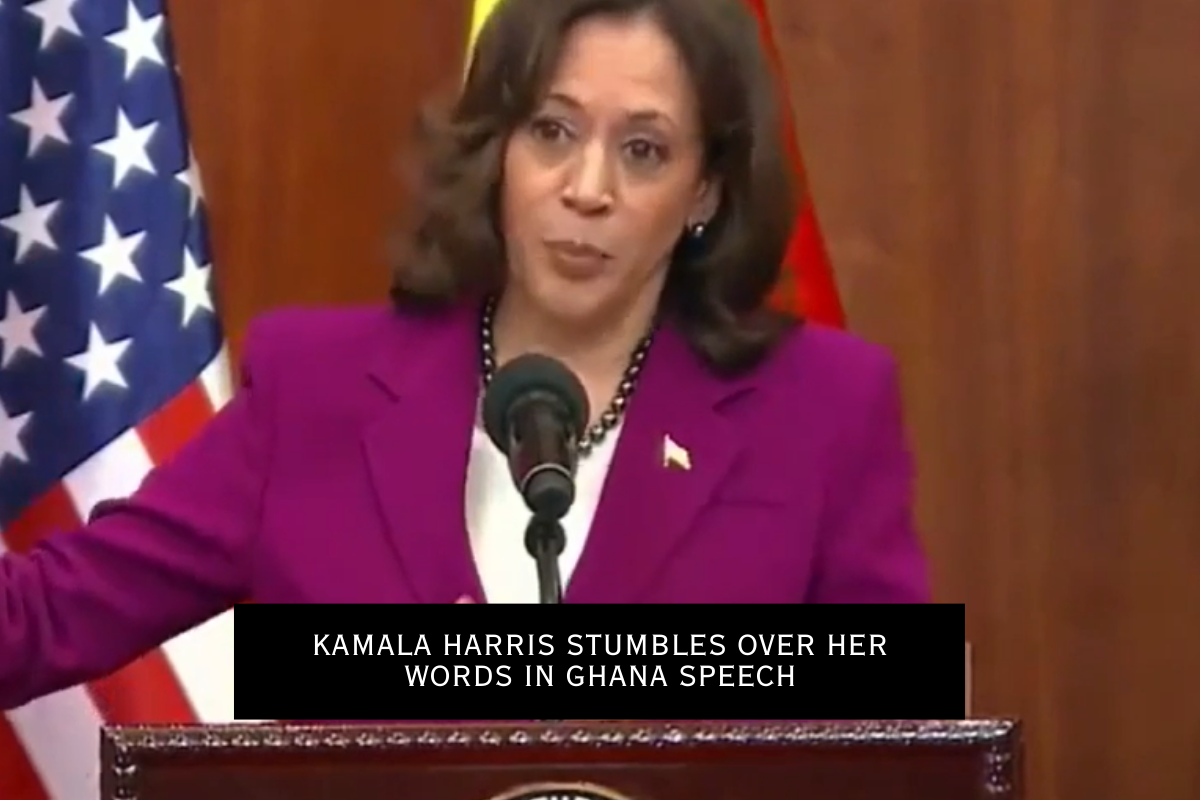 Kamala Harris stumbles over her words in Ghana speech